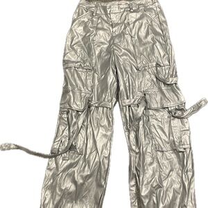 Chic Silver Wide Leg Pants